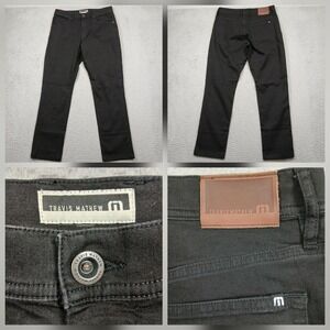 Travis Mathew Black Jeans Mens 32x28 Slim Straight Stretch Casual Pants